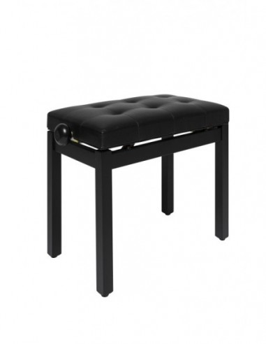 Matt black piano bench with black...