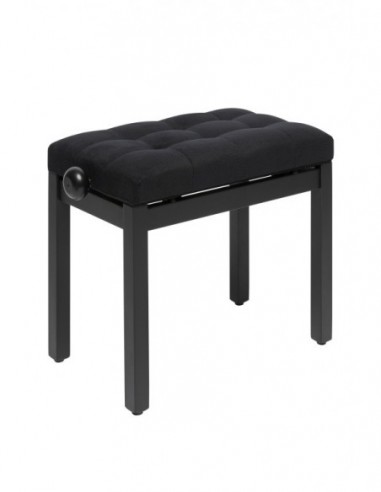 Matt black piano bench with black...