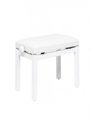 Matt white piano bench with white...
