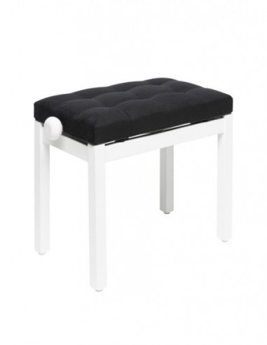 Matt white piano bench with black...