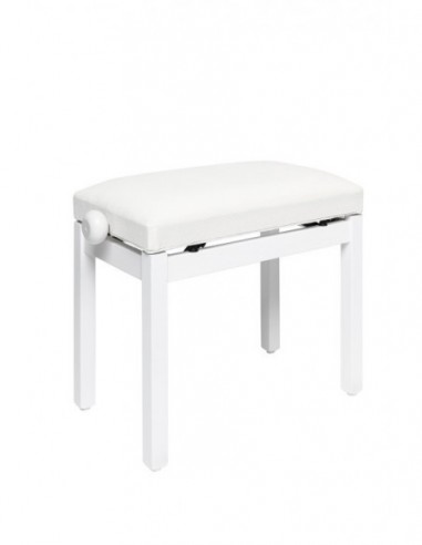 Matt white piano bench with white...
