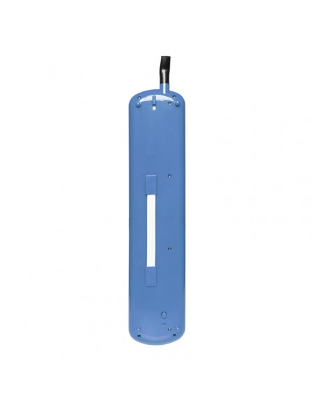 Blue plastic melodica with 37 keys and black bag