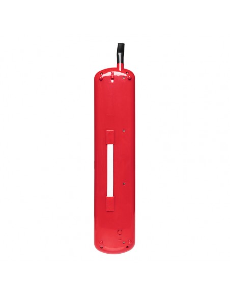 Red plastic melodica with 37 keys and black bag