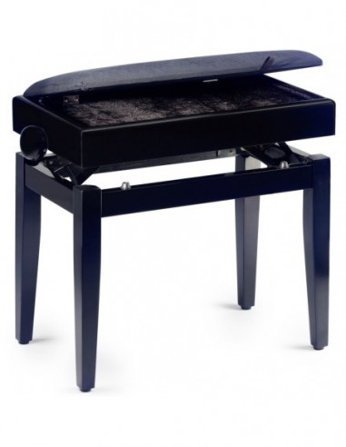 Matt black piano bench with spare...