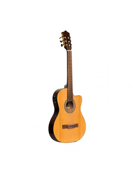 SCL60 cutaway acoustic-electric classical guitar with B-Band 4-band EQ, natural colour