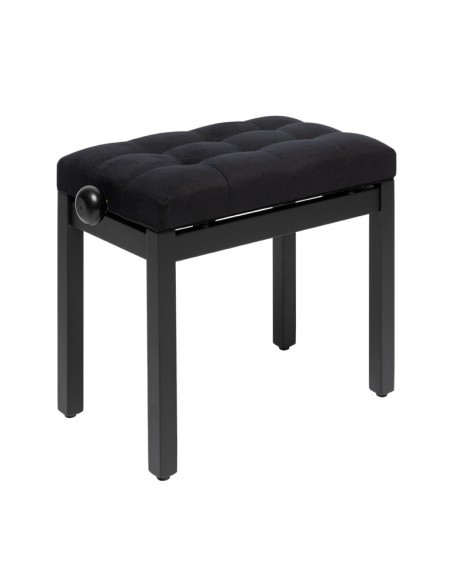 Matt black piano bench with black velvet top