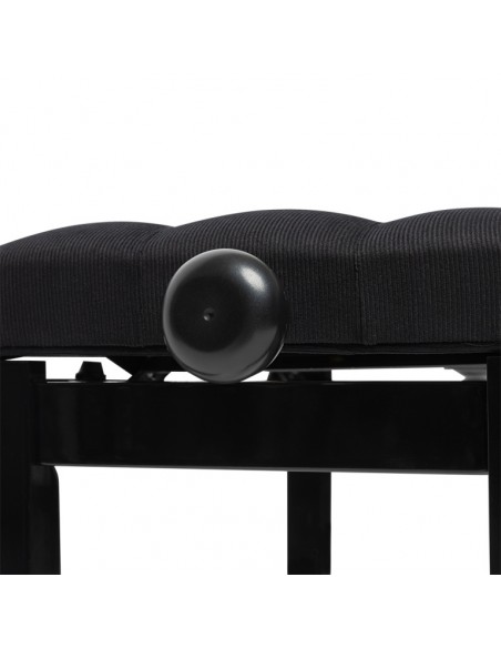 Highgloss black piano bench with black velvet top