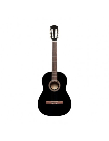 3/4 classical guitar with linden top, black