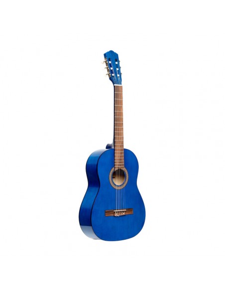 3/4 classical guitar with linden top, blue