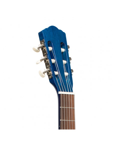 3/4 classical guitar with linden top, blue