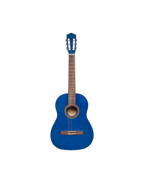 3/4 classical guitar with linden top, blue