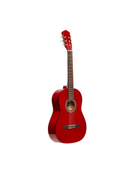 3/4 classical guitar with linden top, red