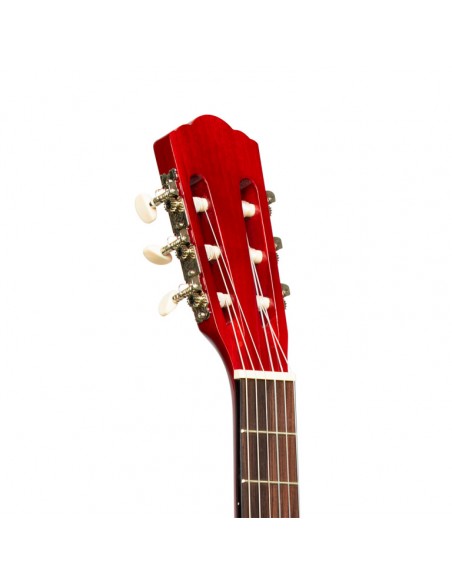 3/4 classical guitar with linden top, red