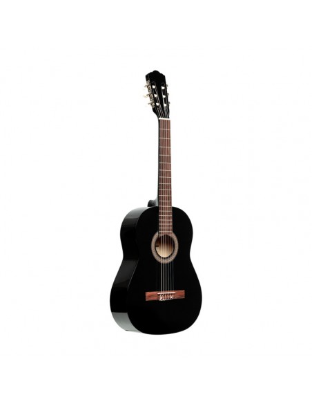 4/4 classical guitar with linden top, black