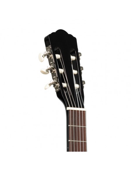 4/4 classical guitar with linden top, black