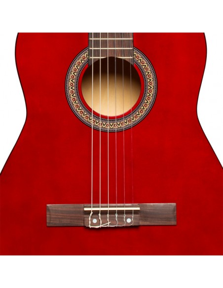 4/4 classical guitar with linden top, red