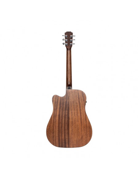 Cutaway acoustic-electric dreadnought guitar with solid mahogany top, Dovern series