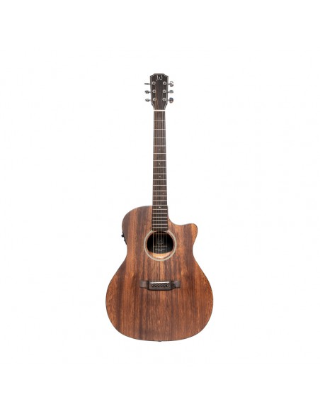 Cutaway acoustic-electric auditorium guitar with solid mahogany top, Dovern series