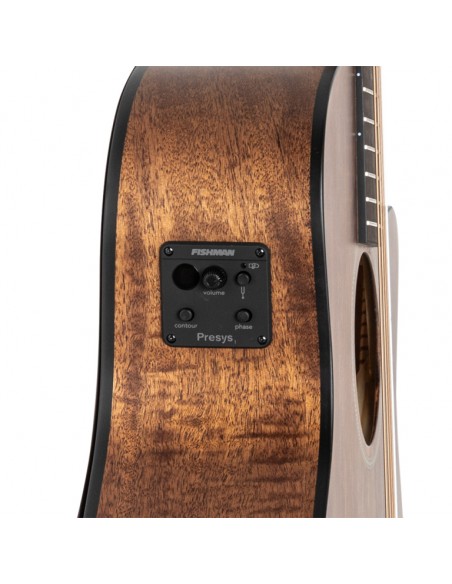 Cutaway acoustic-electric auditorium guitar with solid mahogany top, Dovern series