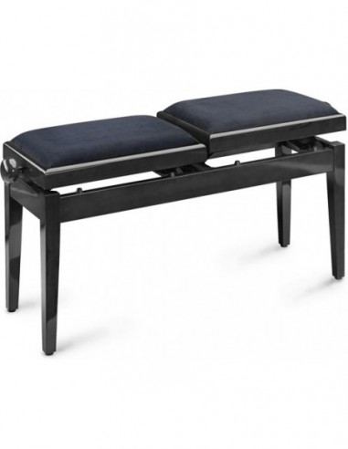 Twin piano bench, black, highgloss,...