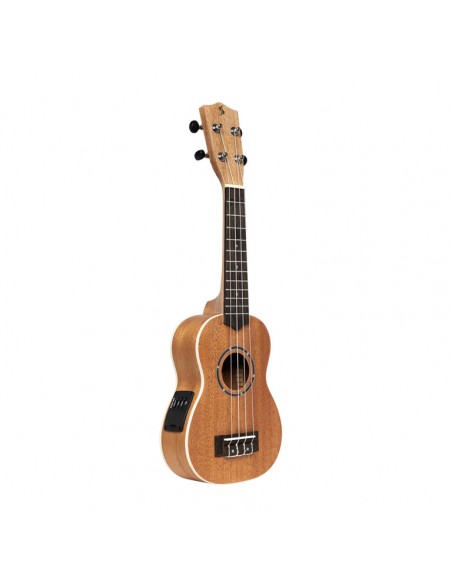 Acoustic-electric soprano ukulele with sapele top and gigbag