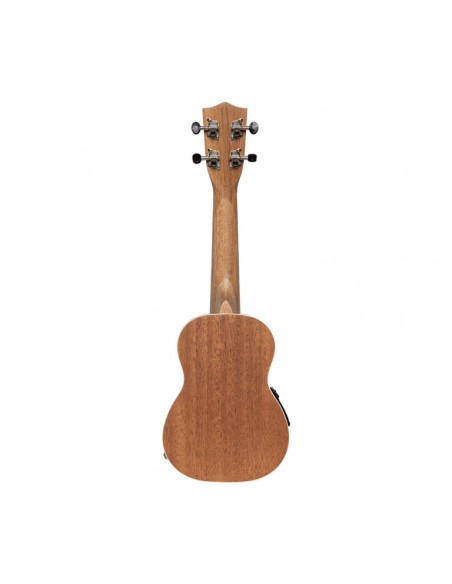 Acoustic-electric soprano ukulele with sapele top and gigbag