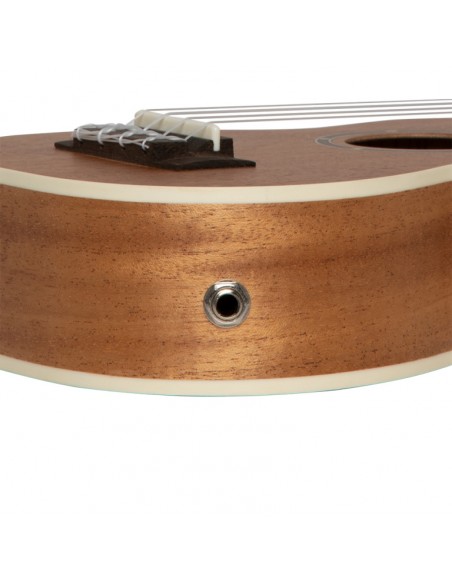 Acoustic-electric soprano ukulele with sapele top and gigbag