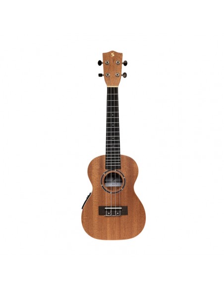 Acoustic-electric concert ukulele with sapele top and gigbag