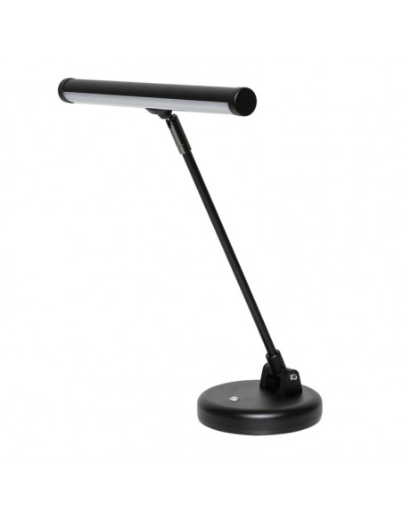 Black battery-powered or mains-operated LED piano or desk lamp
