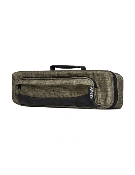 Soft case for flute, bright green