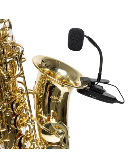 Wireless saxophone microphone set (with transmitter and receiver)