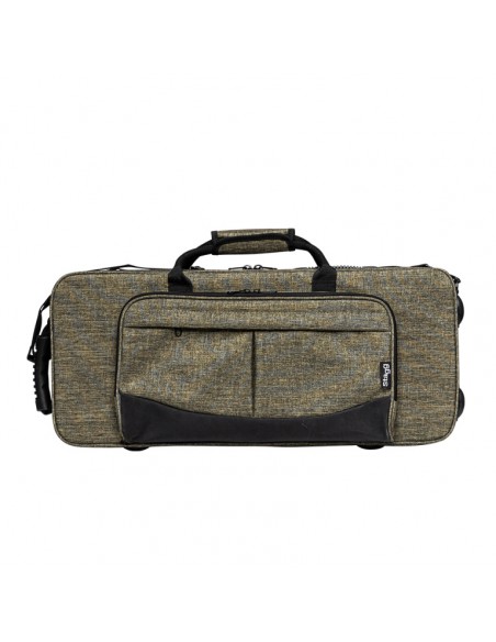 Soft case for alto saxophone, bright green