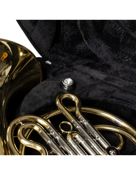 Soft case for french horn, bright green