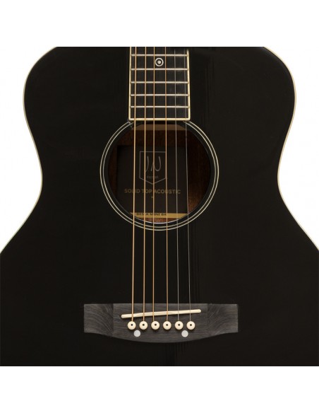 Acoustic travel guitar with solid spruce top, Bessie series