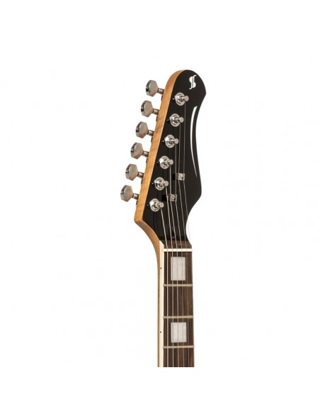 Electric guitar with solid alder body