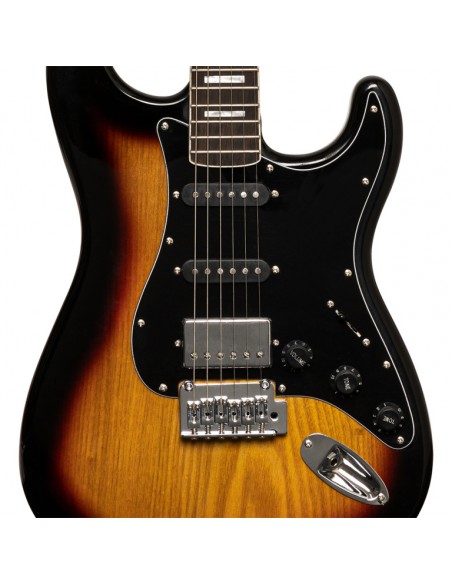 Electric guitar with solid alder body