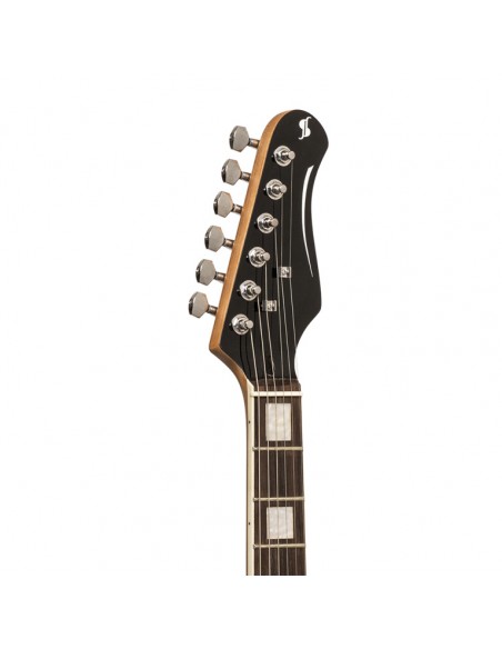 Electric guitar with solid alder body