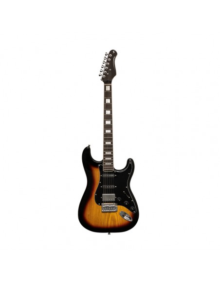 Electric guitar with solid alder body