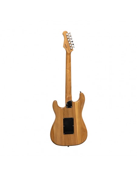 Electric guitar with solid alder body