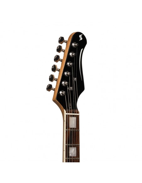 Electric guitar with solid alder body