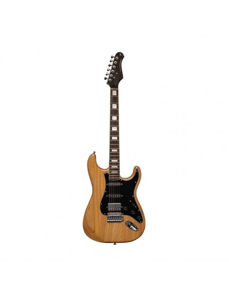 Electric guitar with solid alder body