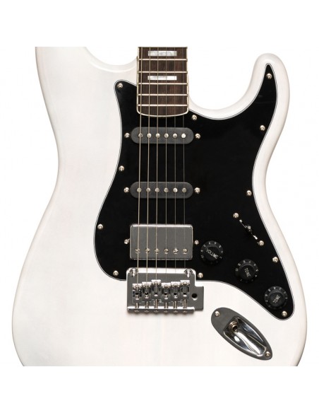 Electric guitar with solid alder body