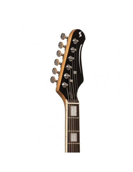 Electric guitar with solid alder body