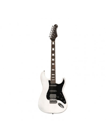 Electric guitar with solid alder body