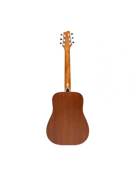 Acoustic dreadnought travel guitar, sapele, natural finish