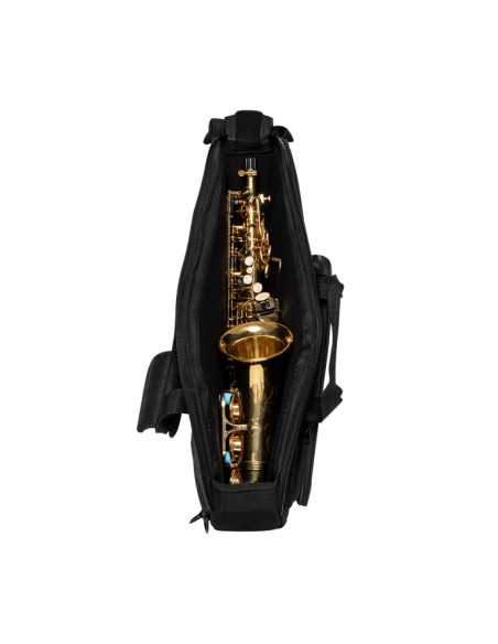 Bag for alto saxophone, faux leather, black