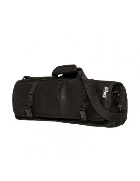 Bag for flute, faux leather, black