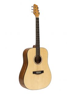 Acoustic dreadnought guitar, spruce, natural finish