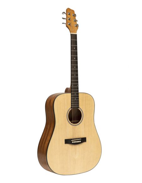 Acoustic dreadnought guitar, spruce, natural finish