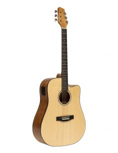 Electro-acoustic dreadnought guitar with cutaway